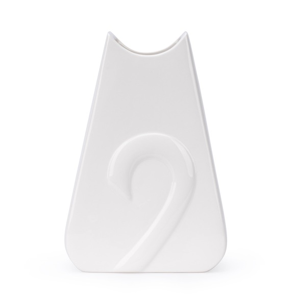 Cat Lady Box White Ceramic Flat Cat Vase - Picture 9 of 9